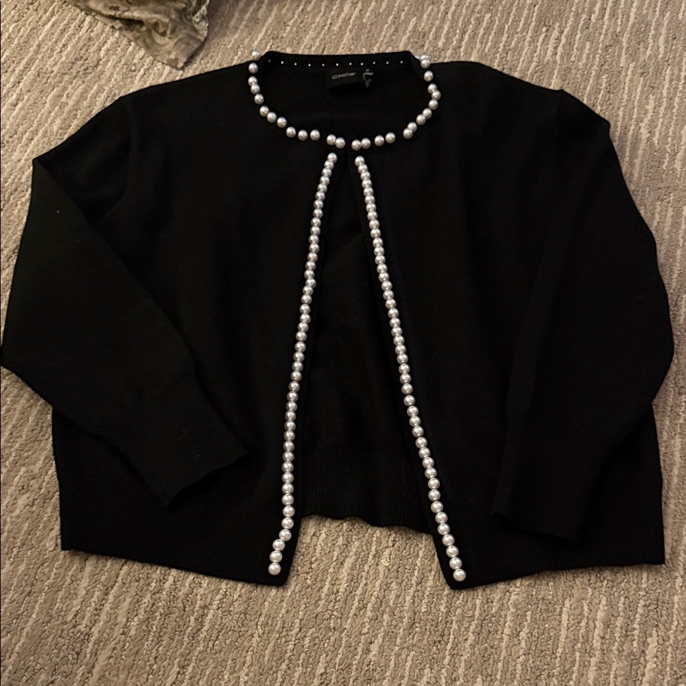 Cardigan with pearl detail